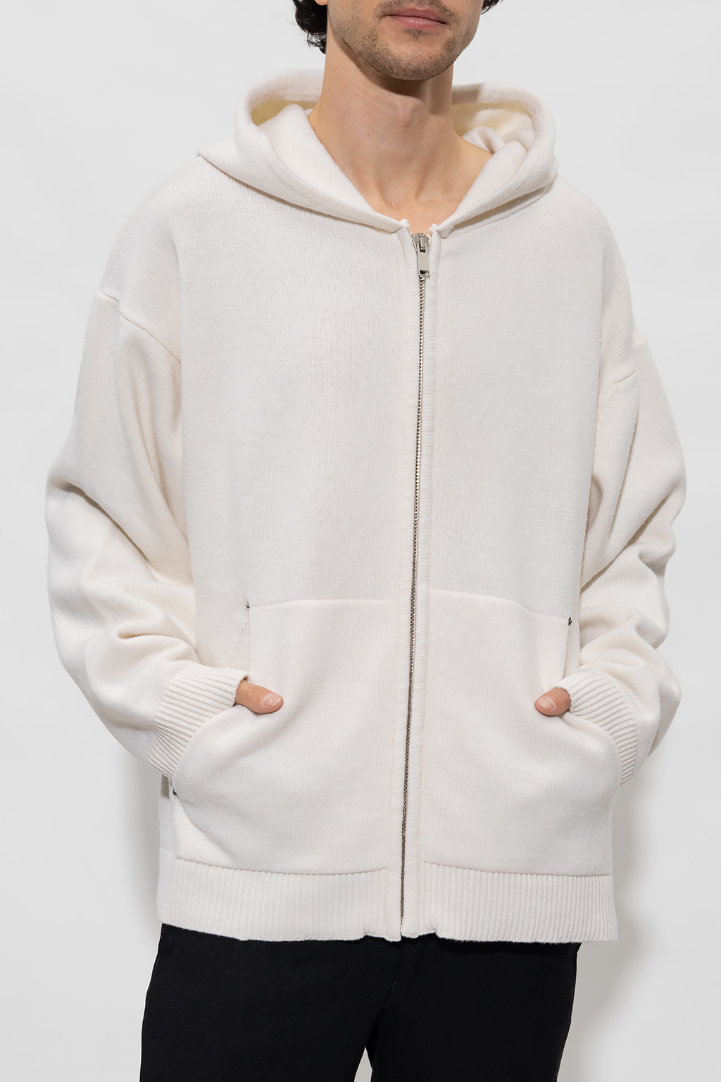 Cream wool hoodie sale